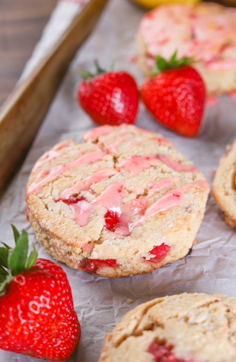 Strawberry Scones Recipe With Lemon Glaze   The Anthony Kitchen