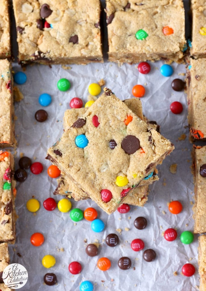Monster Cookie Bars - A Kitchen Addiction