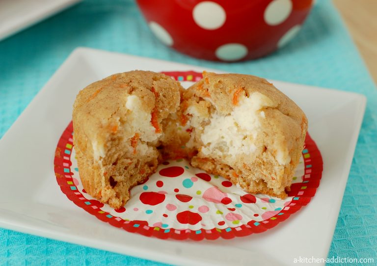 Cream Cheese Filled Carrot Cake Muffins A Kitchen Addiction