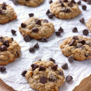 Chocolate Chip Honey Oatmeal Cookies - A Kitchen Addiction