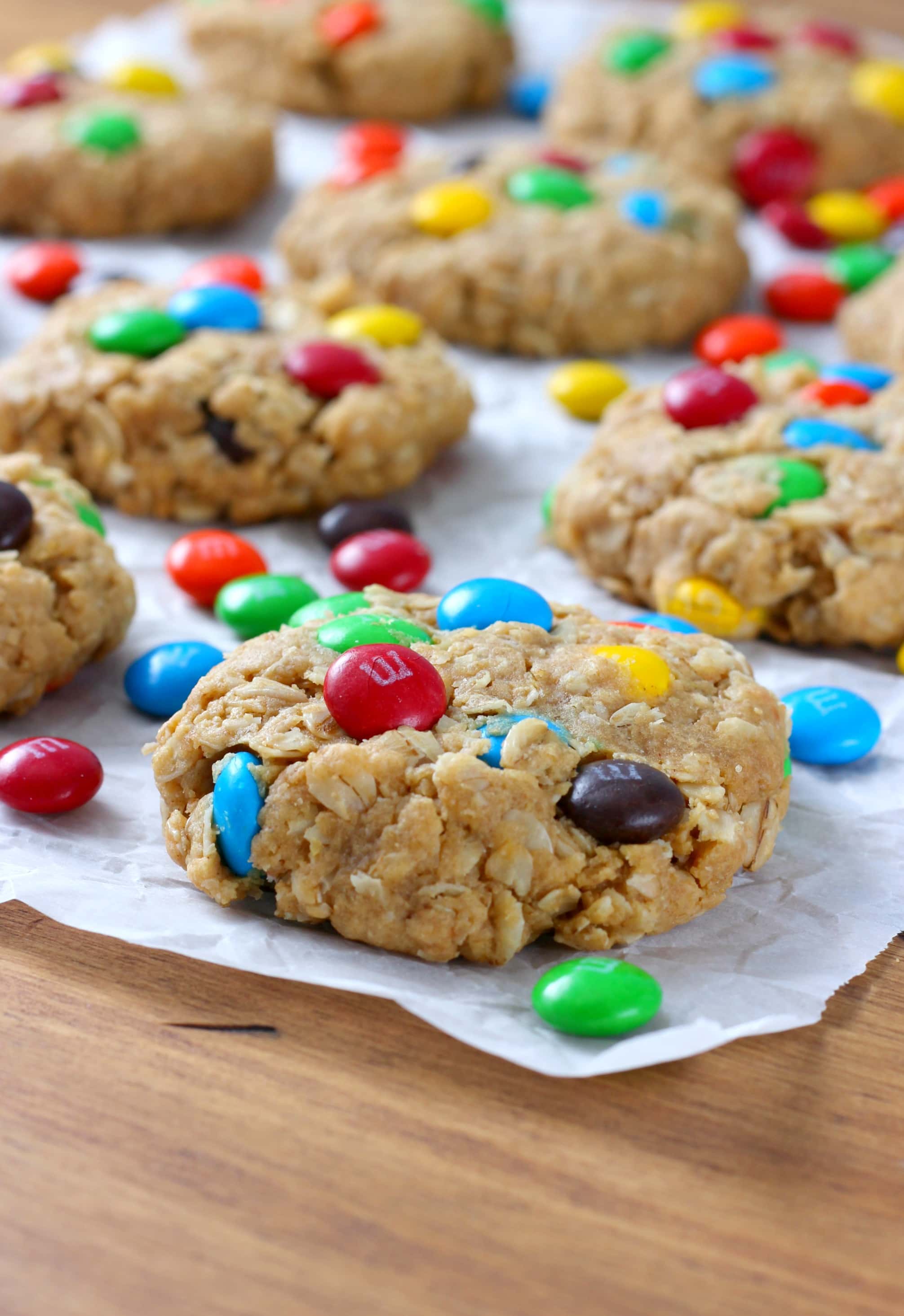 Peanut Butter Oatmeal M&M Cookies - Alpine Ella