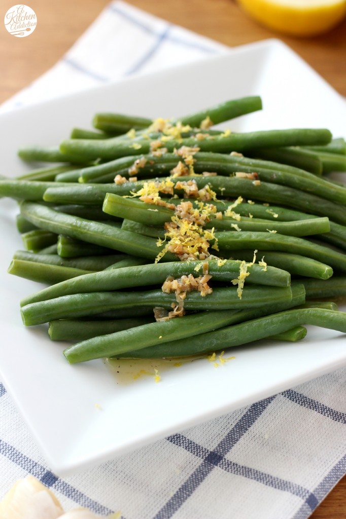 Easy Lemon Garlic Green Beans Recipe l www.a-kitchen-addiction.com