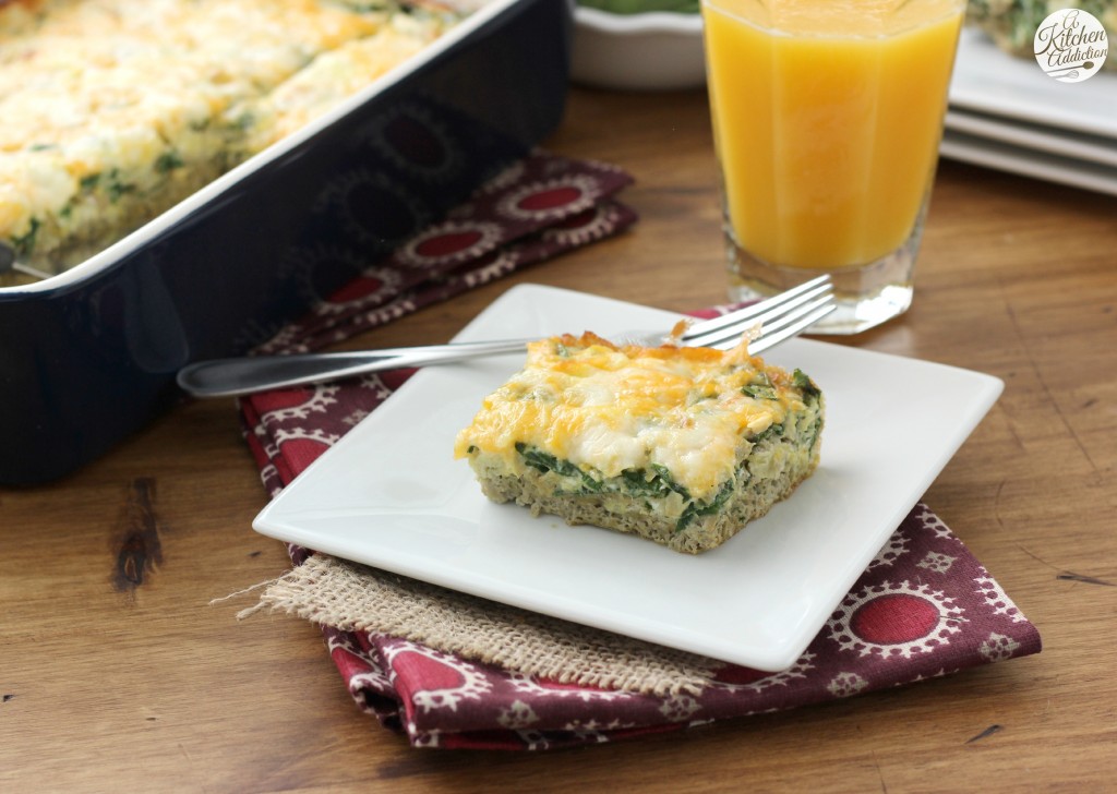 Cheesy Spinach And Artichoke Egg Bake - A Kitchen Addiction