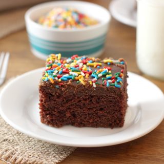 Wacky Cake with No Fail Fudge Frosting - A Kitchen Addiction