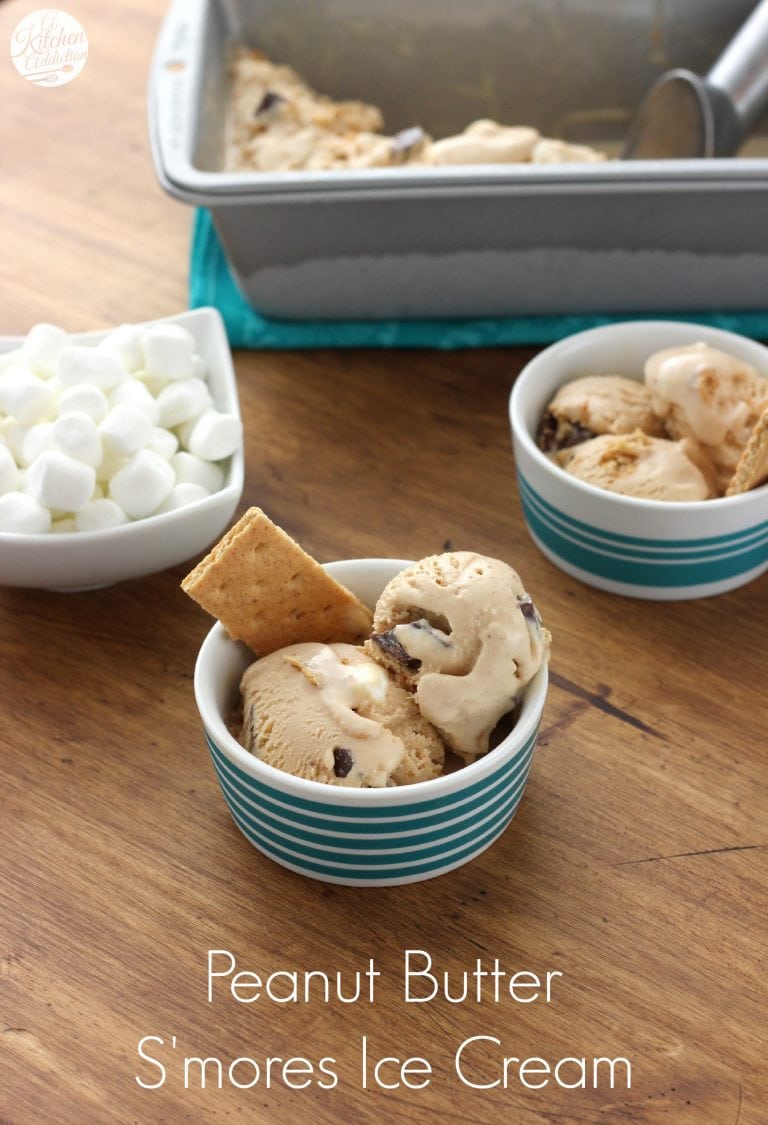 Peanut Butter S'mores Ice Cream - A Kitchen Addiction