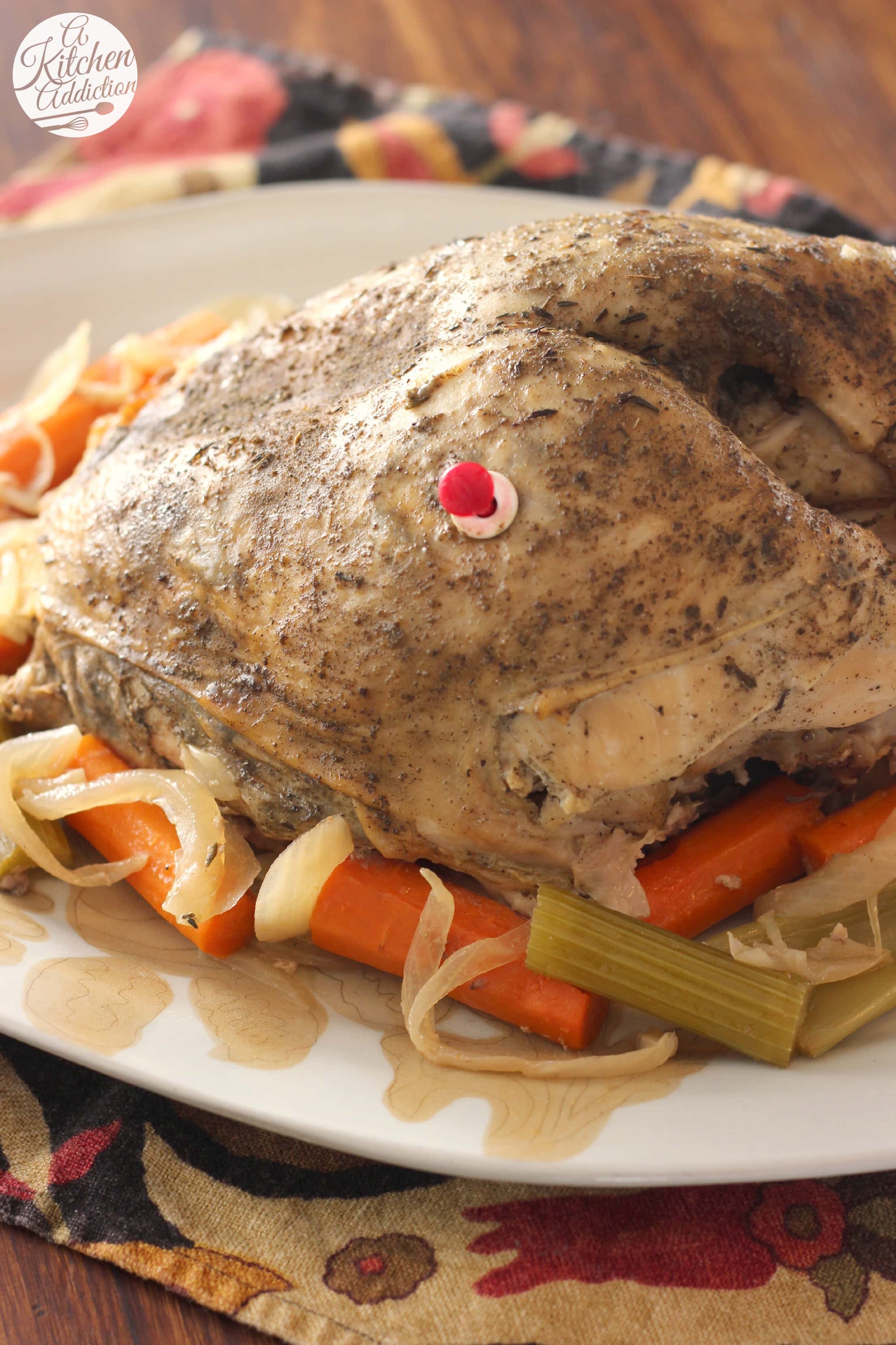 Easy Slow Cooker Herbed Butter Turkey Breast - A Kitchen Addiction