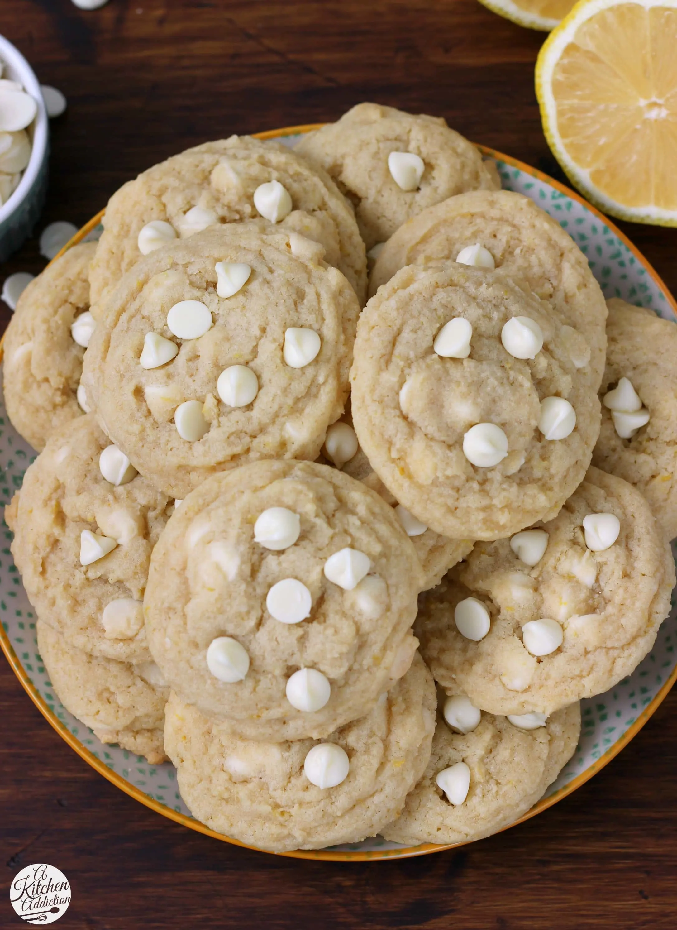 Chewy White Chocolate Lemon Cookies - A Kitchen Addiction