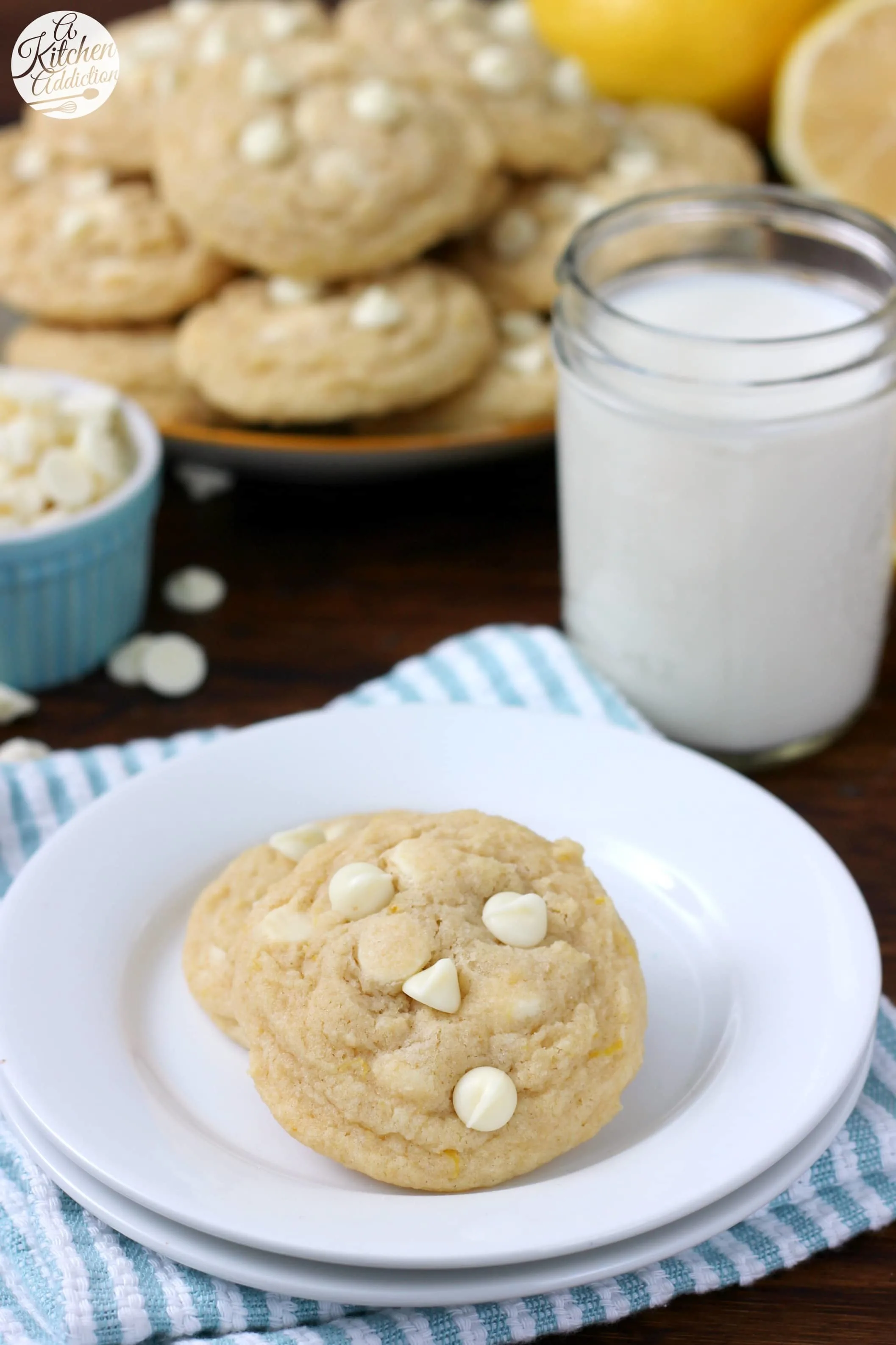 Chewy White Chocolate Lemon Cookies - A Kitchen Addiction