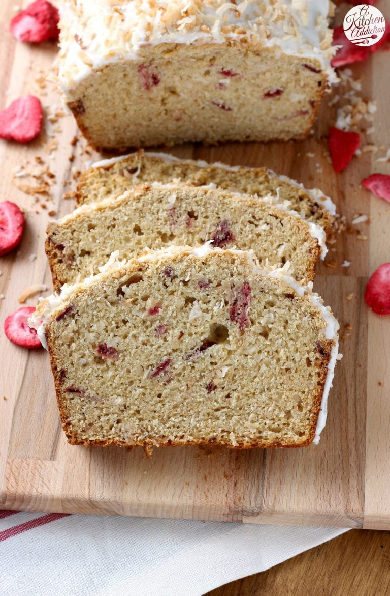 Strawberry Coconut Yogurt Quick Bread - A Kitchen Addiction