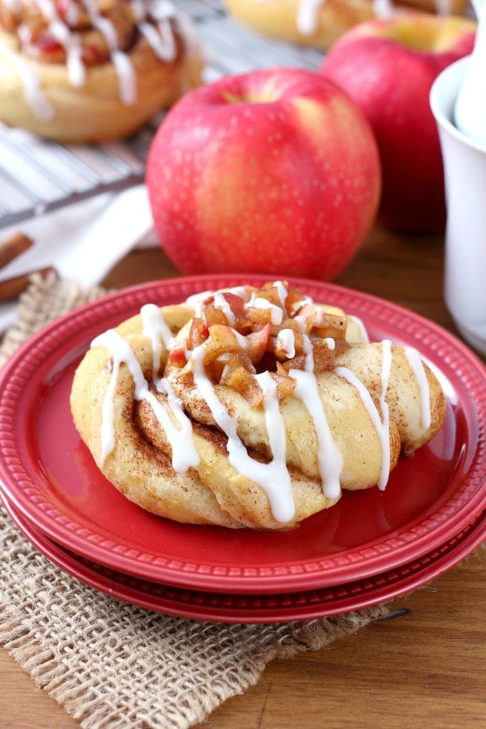 Apple Pie Filled Cinnamon Twists - A Kitchen Addiction