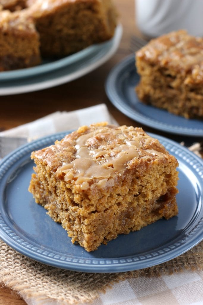 Gooey Salted Caramel Pumpkin Cake - A Kitchen Addiction