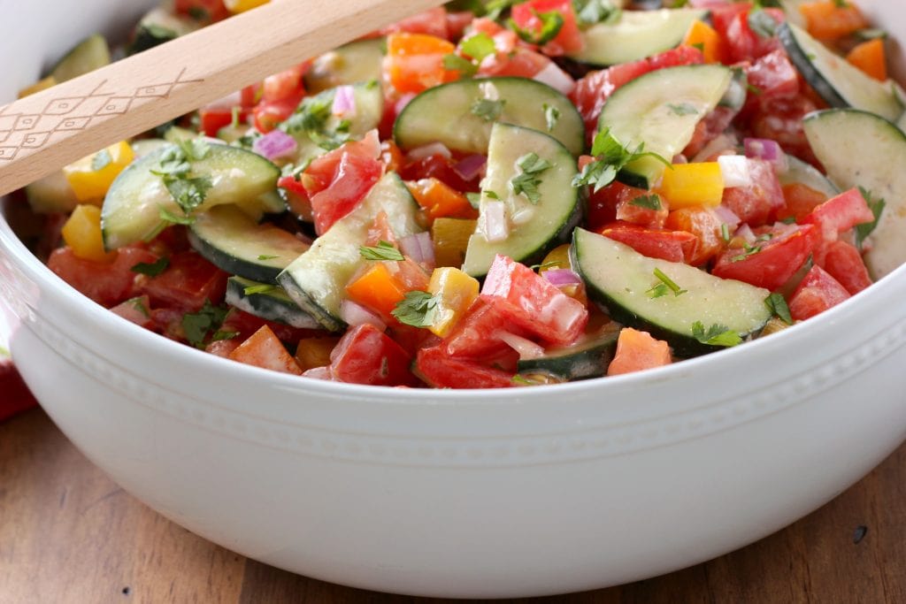 Creamy Ranch Tomato Cucumber Salad A Kitchen Addiction