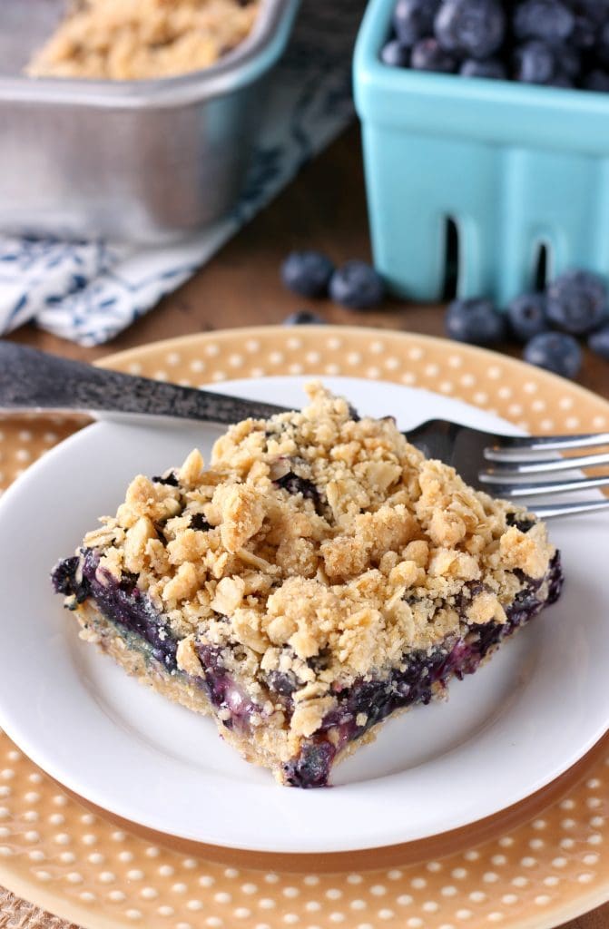 Blueberry Crisp Bars - A Kitchen Addiction