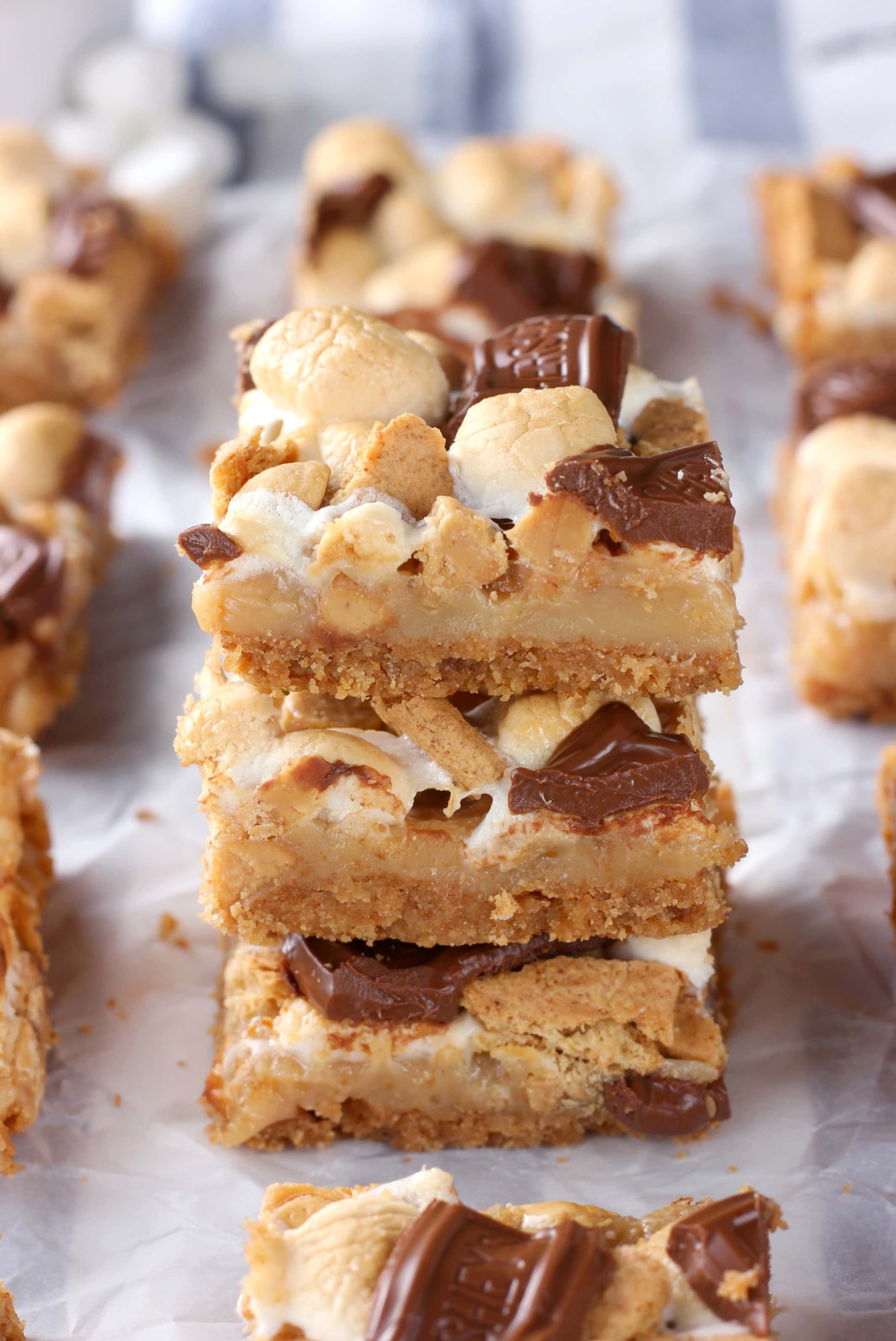 Peanut Butter S'mores Seven Layer Bars - A Kitchen Addiction