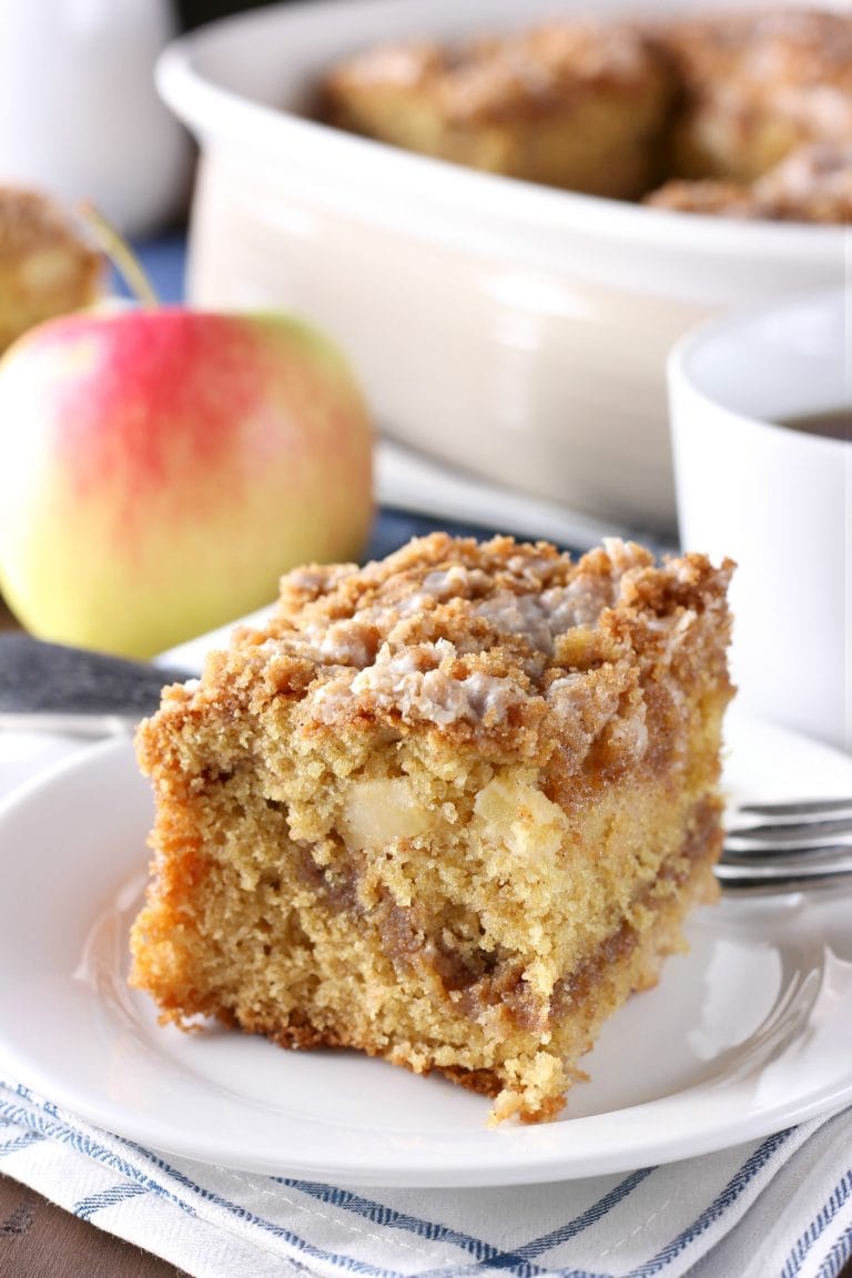 Cinnamon Swirl Apple Coffee Cake {Whole Wheat} - A Kitchen Addiction