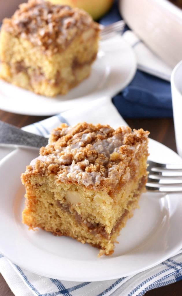 Cinnamon Swirl Apple Coffee Cake {Whole Wheat} - A Kitchen Addiction