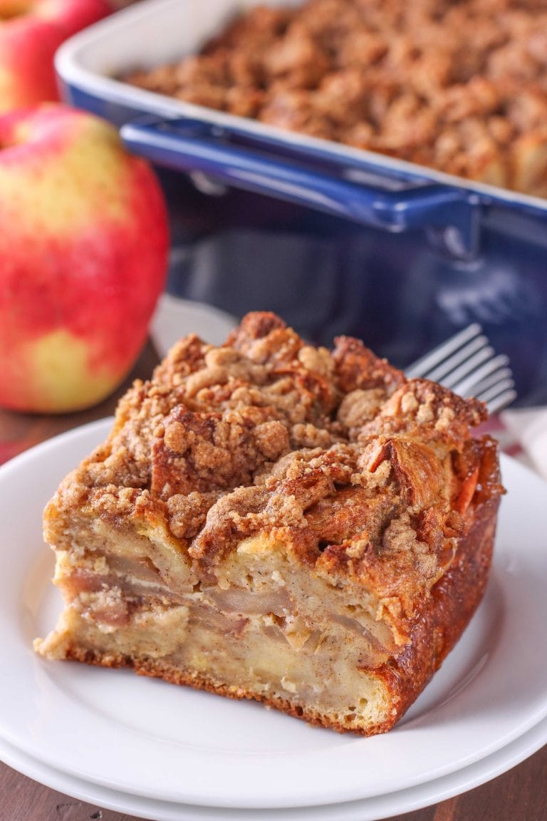 Spiced Apple Pie French Toast Bake Overnight Option A Kitchen Addiction