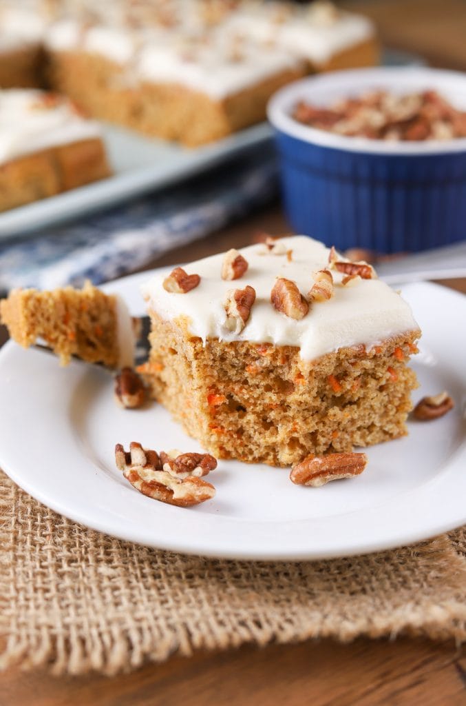 Healthier Carrot Snack Cake {Whole Wheat} - A Kitchen Addiction