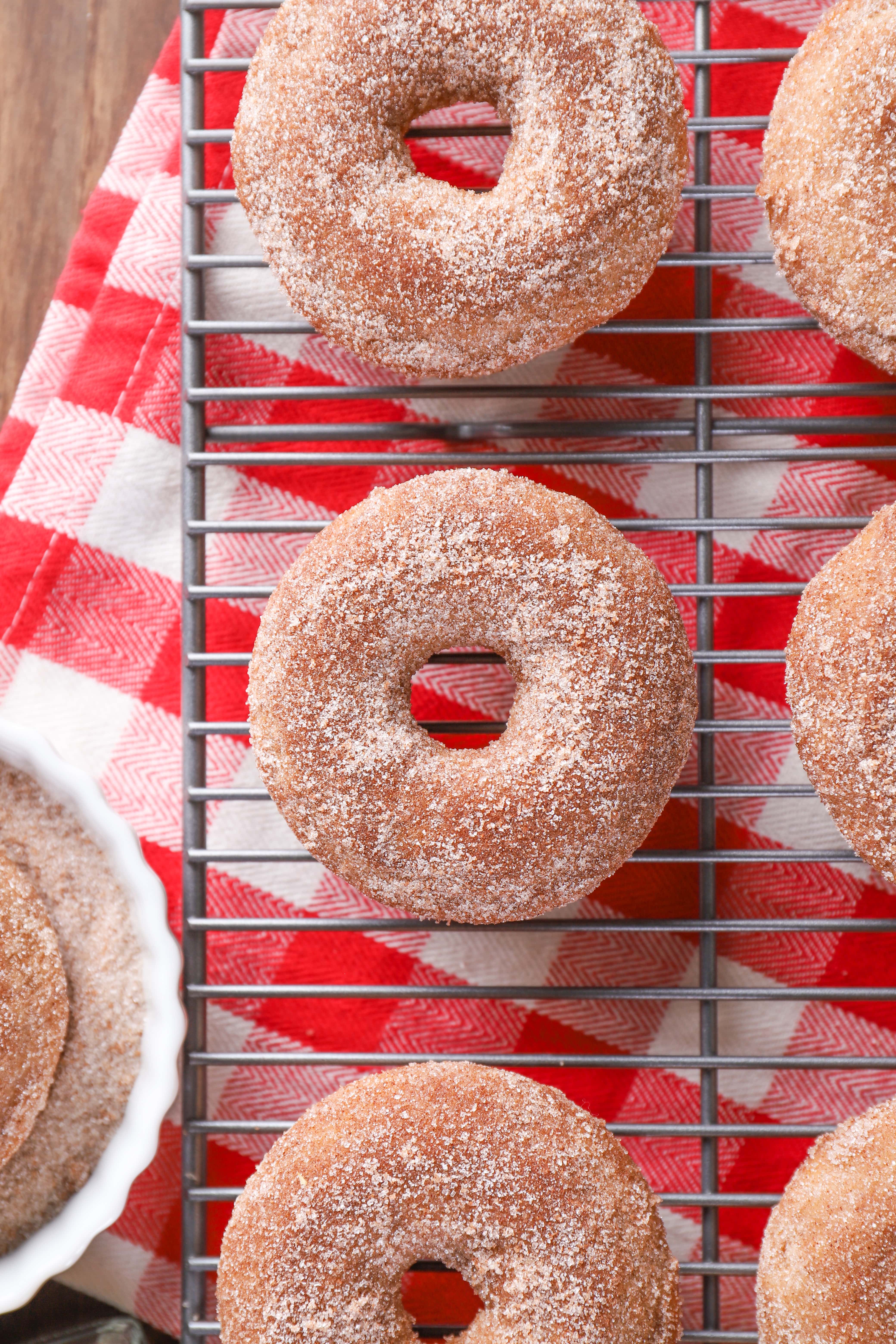 Baked Apple Cider Donuts with Cardamom Sugar - A Kitchen Addiction