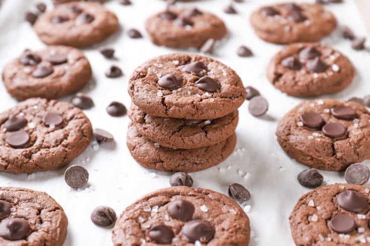 Salted Dark Chocolate Cookies - A Kitchen Addiction