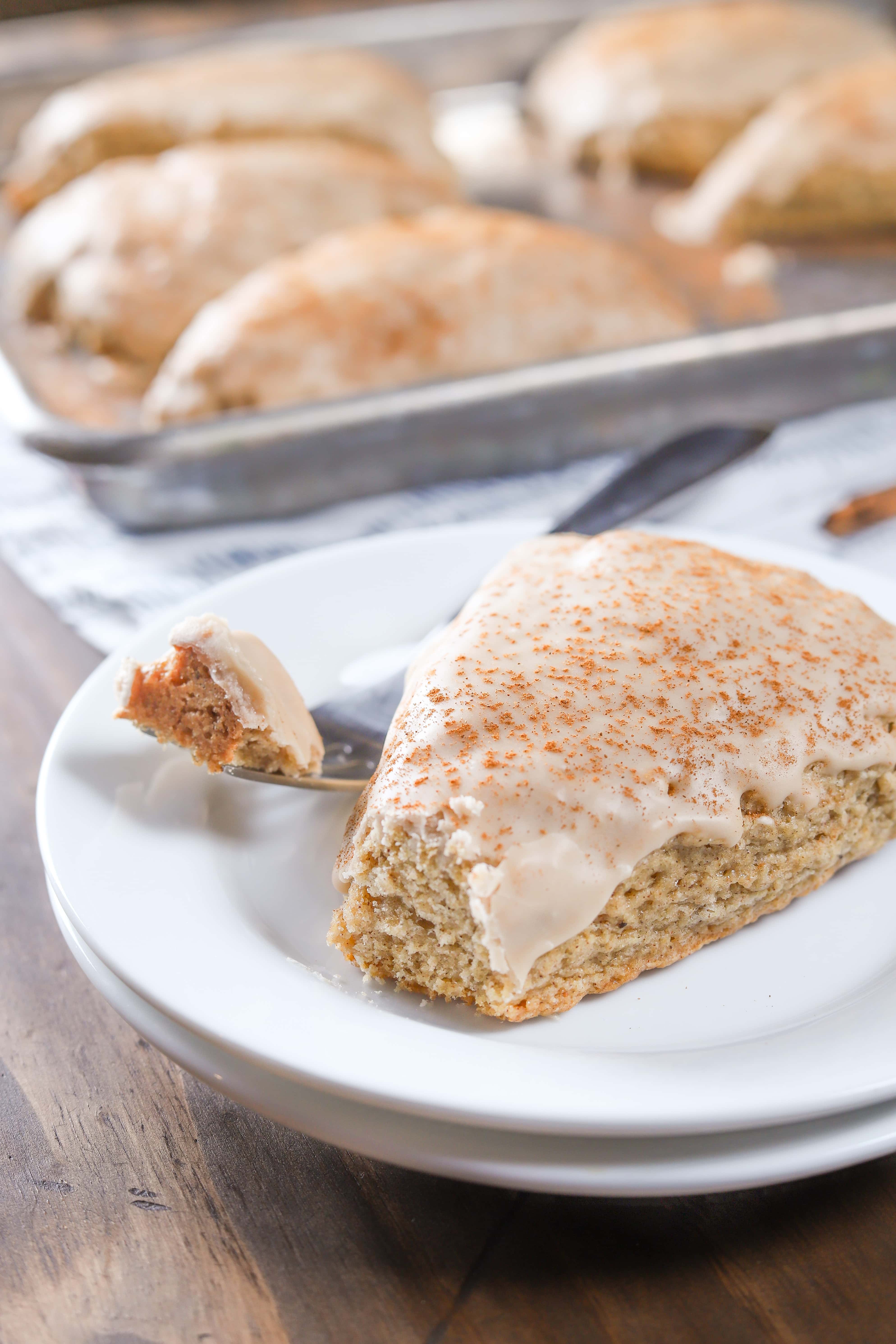 Glazed Maple Chai Scone on a plate